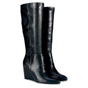 Madden Girl Black Knee-High Wedge Boots